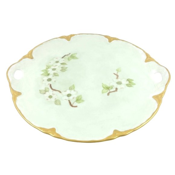 Serving Plate Ceramic Platter w/ Handles Hand Painted Signed Effie Taylor - Picture 9 of 9